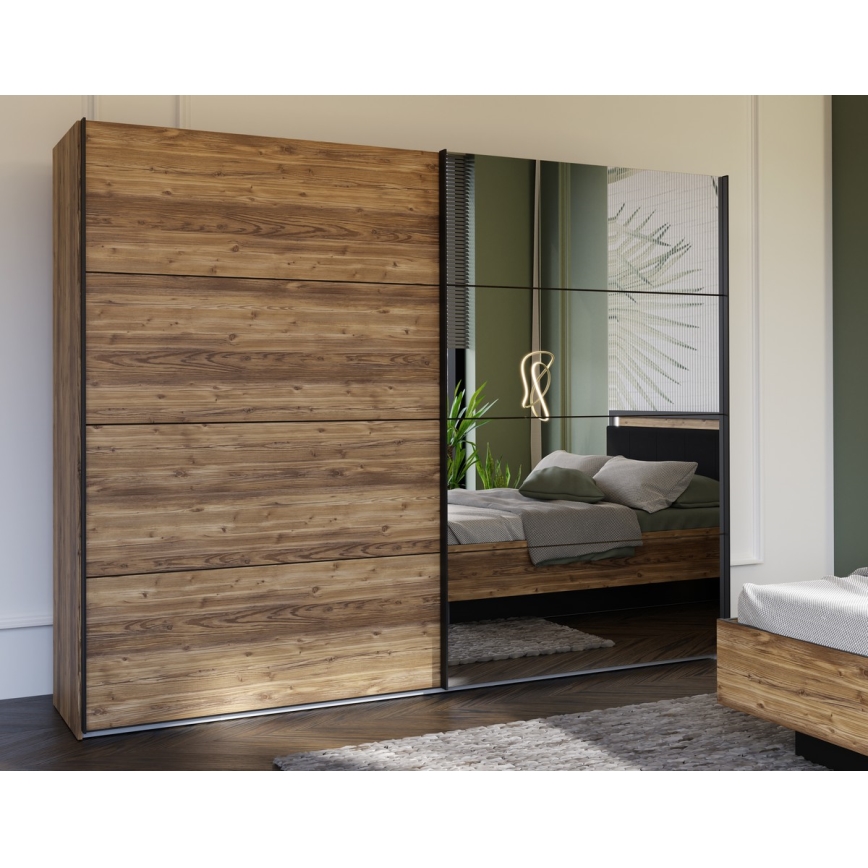 Ormar sa ogledalom OREN 270x210 cm hrast artisan