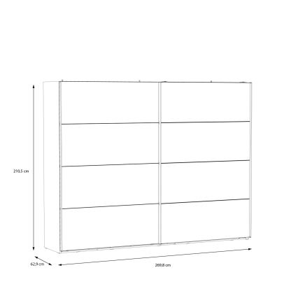 Ormar sa ogledalom OREN 270x210 cm hrast artisan