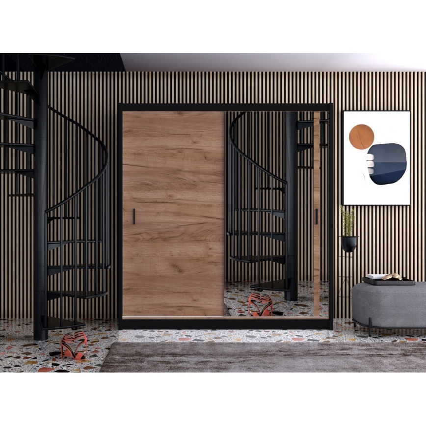 Ormar sa ogledalom SABRINA 180x215 cm hrast craft