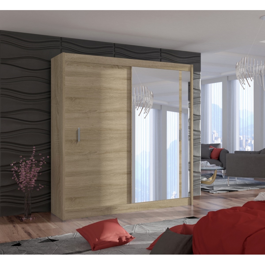 Ormar sa ogledalom SABRINA 203x215 cm hrast sonoma