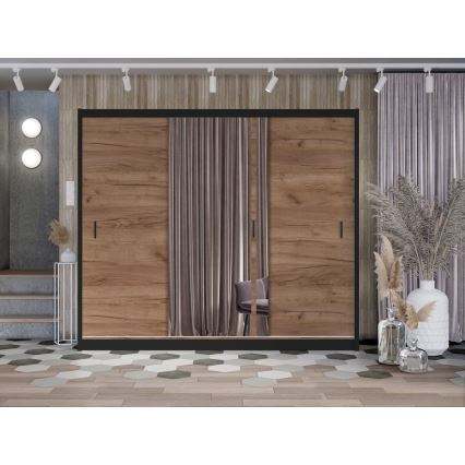 Ormar sa ogledalom SABRINA 250x215 cm, hrast craft
