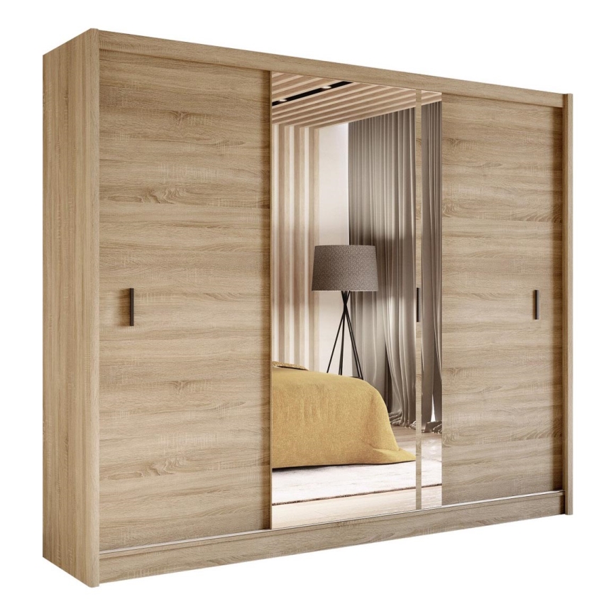Ormar sa ogledalom SABRINA 250x215 cm hrast sonoma