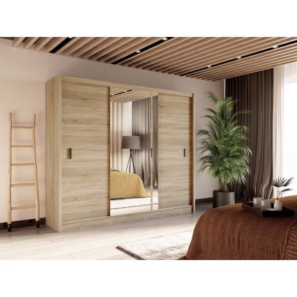 Ormar sa ogledalom SABRINA 250x215 cm hrast sonoma