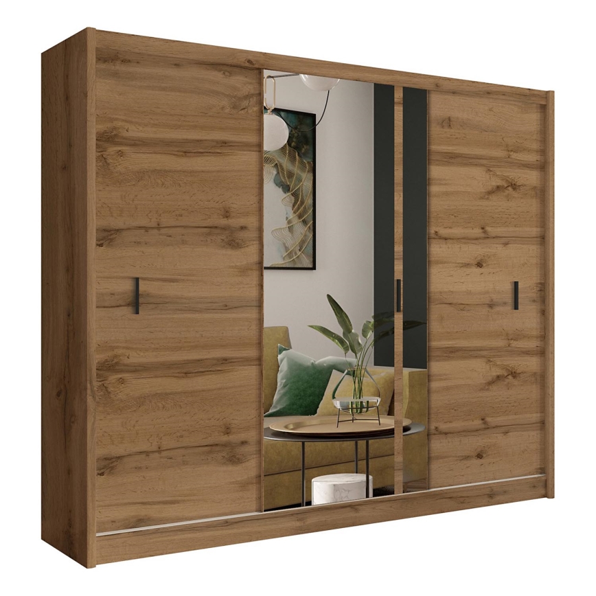 Ormar sa ogledalom SABRINA 250x215 cm hrast woltan