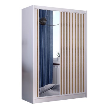 Ormar sa ogledalom SANTINO 150x215 cm beo/hrast craft