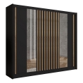 Ormar sa ogledalom SANTINO 250x215 cm crna/hrast craft