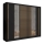 Ormar sa ogledalom SANTINO 250x215 cm crna/hrast craft