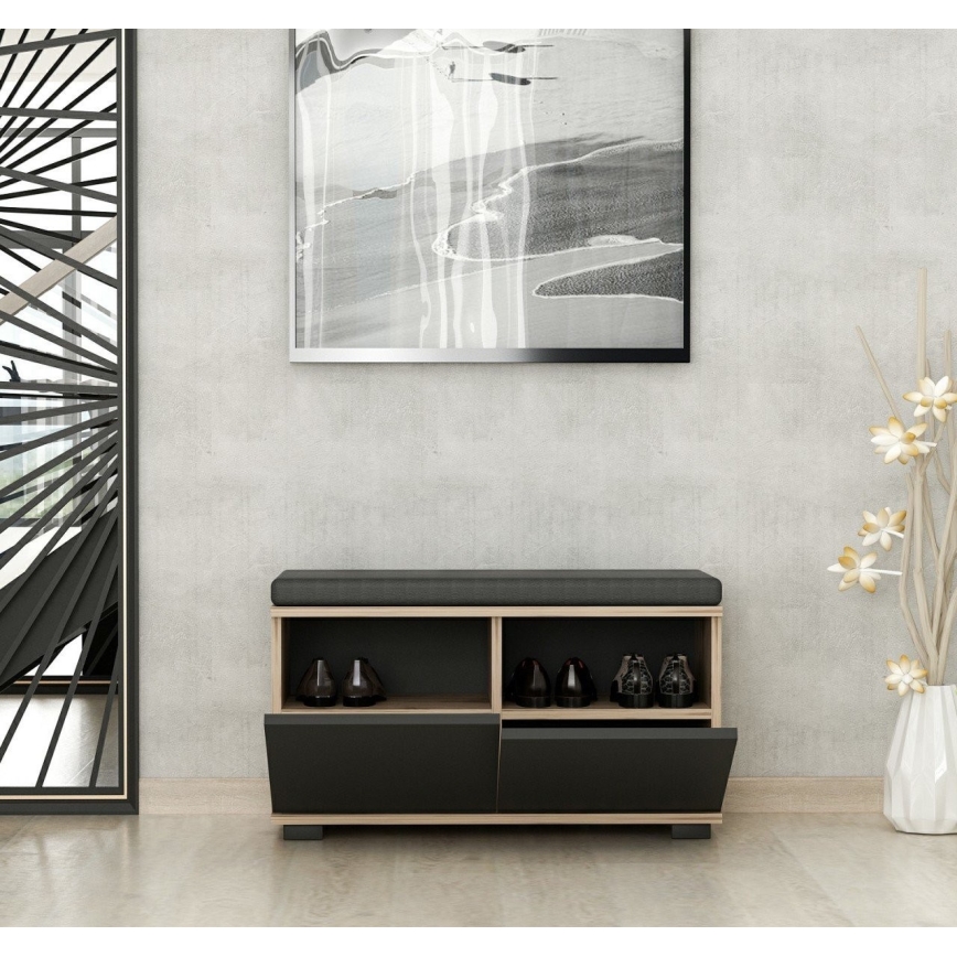 Ormarić za cipele DRAGO 42x80 cm crno/orah