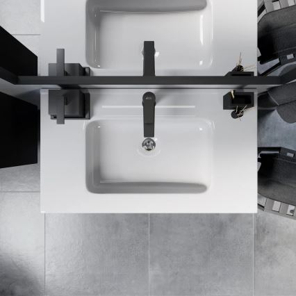 Ormarić za kupatilo sa umivaonikom LYKE 80 cm, crne boje