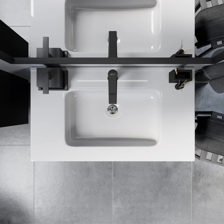 Ormarić za kupatilo sa umivaonikom LYKE 80 cm, crne boje