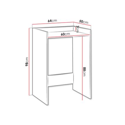 Ormarić za veš mašinu POLA 98x64 cm beo