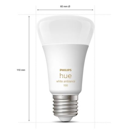 Osnovni set Philips Hue White Ambiance 3xE27/11W 2200-6500K + uređaj za povezivanje i Daljinski upravljač
