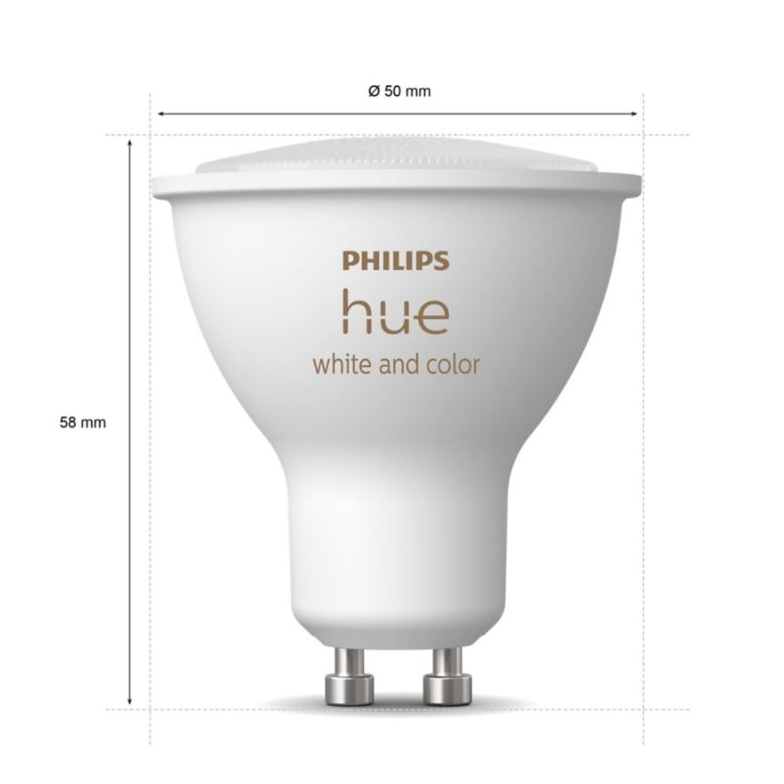 Osnovni set Philips Hue WHITE AND COLOR AMBIANCE 3xGU10/5,7W/230V 2000-6500K + uređaj za povezivanje
