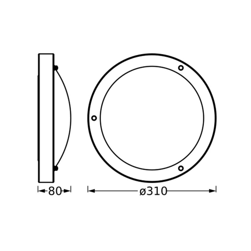 Osram - Plafonsko svetlo za kupatilo BATHROOM CLASSIC 1xE27/15W/230V prečnik 31 cm IP44