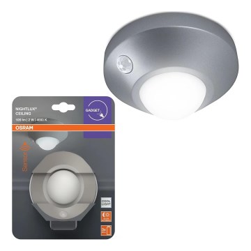 Osram - LED noćno svetlo sa senzorom NIGHTLUX LED/2W/3xAA, srebrno