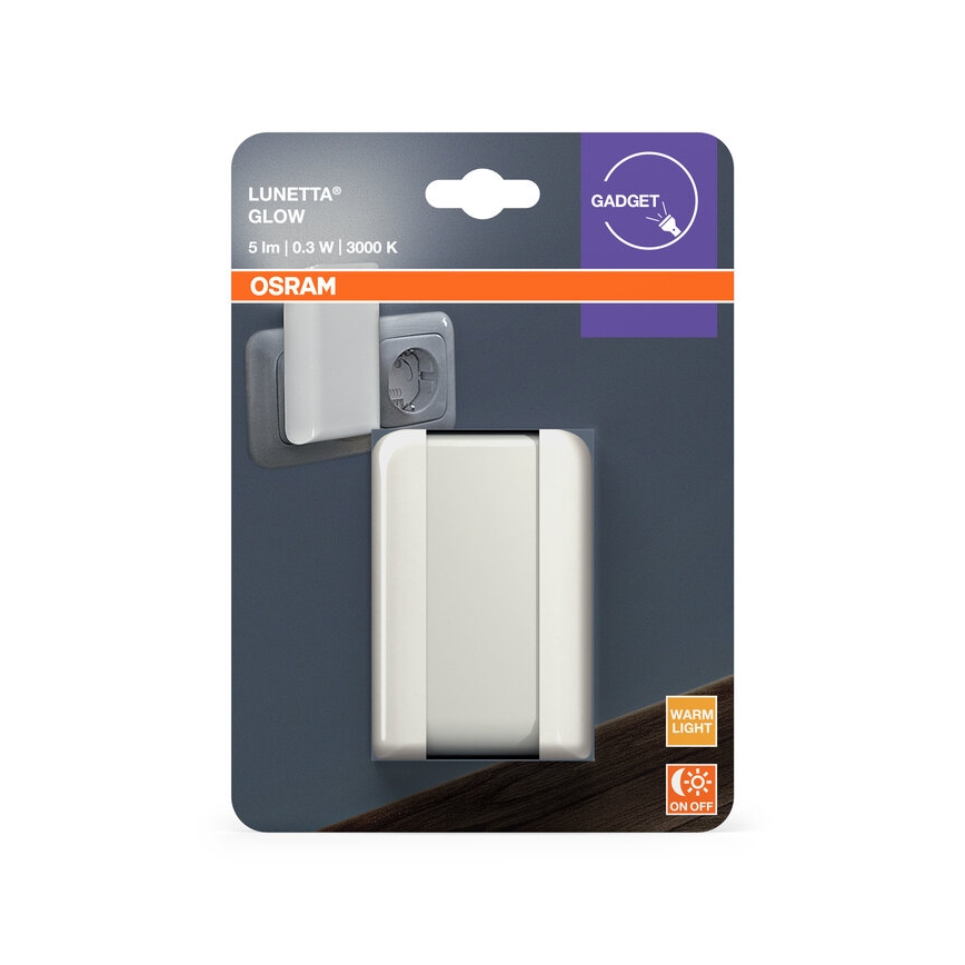 Osram - LED noćno svetlo sa senzorom sumraka LUNETTA LED/0,3W/230V