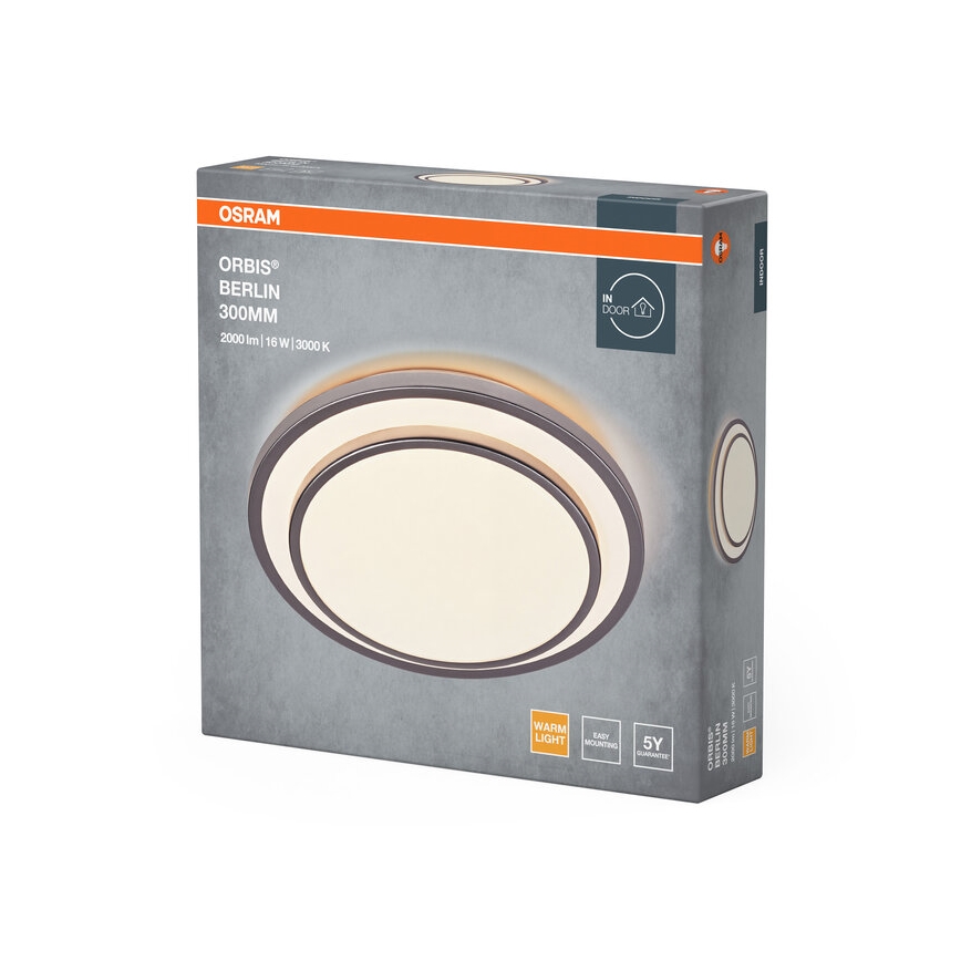 Osram - LED plafonsko svetlo ORBIS BERLIN LED/16W/230V prečnik 29,3 cm, srebrno
