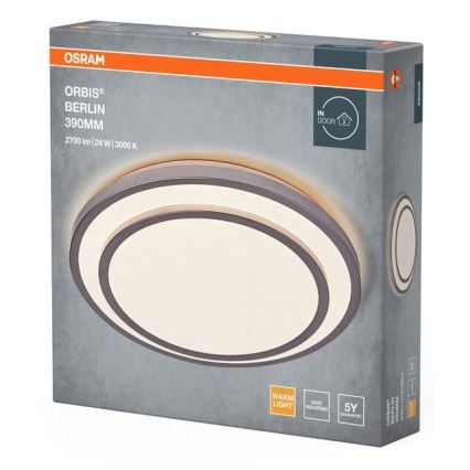 Osram - LED plafonsko svetlo ORBIS BERLIN LED/24W/230V prečnik 39 cm srebrna