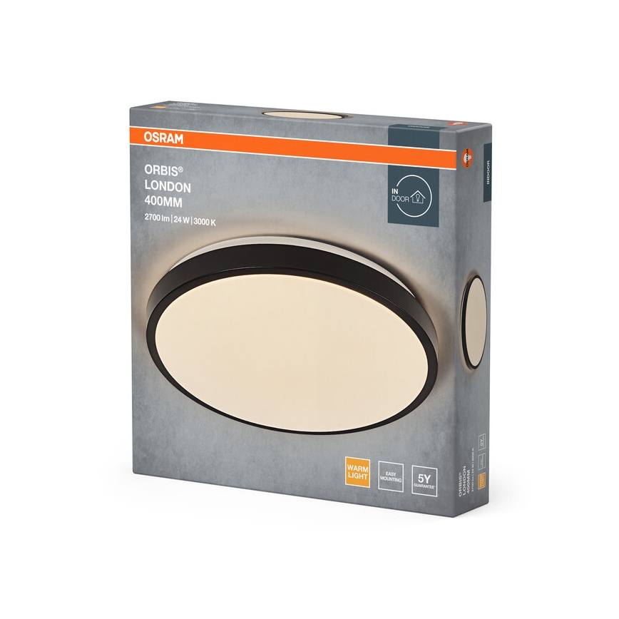 Osram - LED plafonsko svetlo ORBIS LONDON LED/24W/230V prečnik 39,5 cm crna