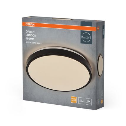 Osram - LED plafonsko svetlo ORBIS LONDON LED/36W/230V Ø 48 cm crna