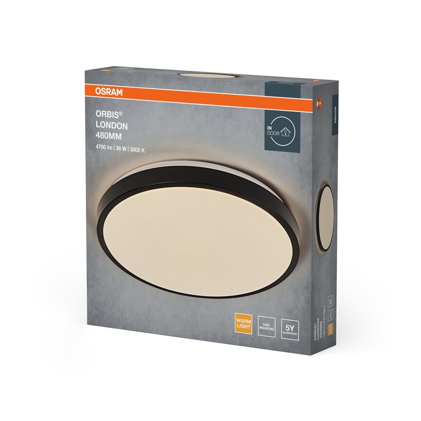 Osram - LED plafonsko svetlo ORBIS LONDON LED/36W/230V Ø 48 cm crna