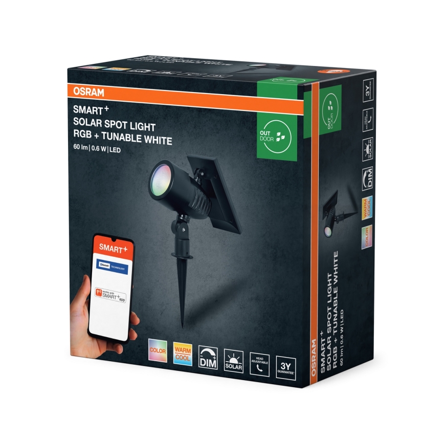 Ledvance - LED RGBW prigušiva solarna lampa SMART+ SOLAR LED/0,6W/3,7V 2000 mAh 3000-6500K IP44