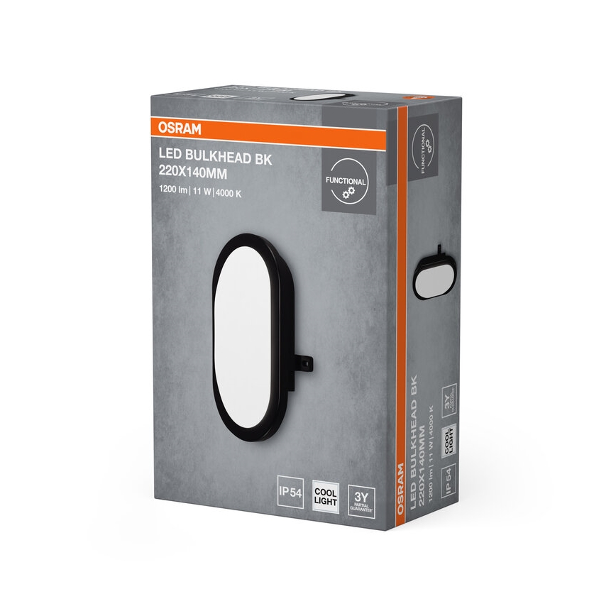 Osram - LED spoljašnje zidno svetlo BULKHEAD LED/11W/230V IP54 crna