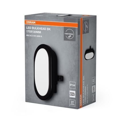 Osram - LED spoljašnje zidno svetlo BULKHEAD LED/6W/230V IP54 crno
