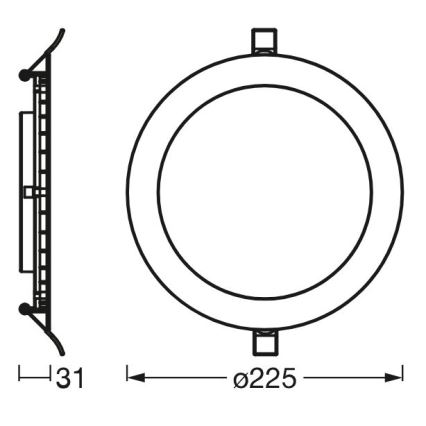 Osram - LED Ugradbena lampa SLIM LED/22W/230V 4000K