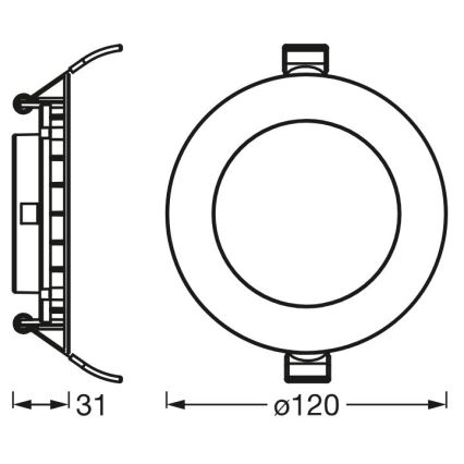 Osram - LED ugradna svetiljka SLIM 8W/230V 6500K, prečnik 12 cm