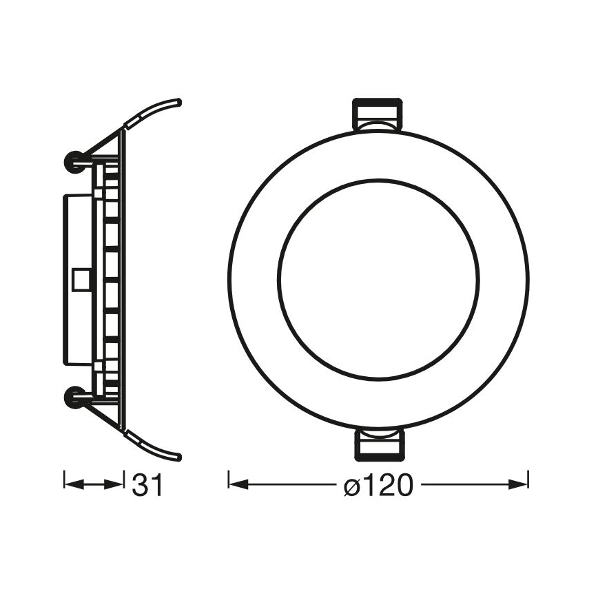 Osram - LED ugradna svetiljka SLIM 8W/230V 6500K, prečnik 12 cm