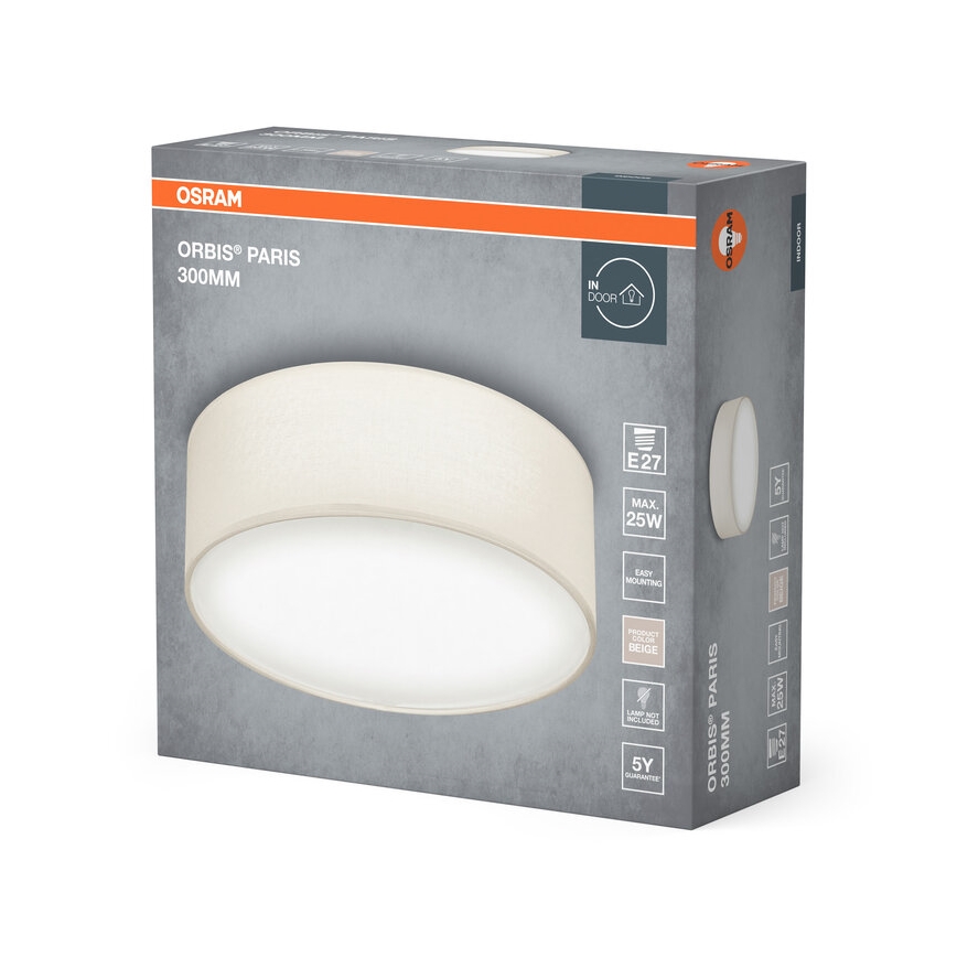 Osram - plafonsko svetlo ORBIS PARIS 1xE27/25W/230V prečnik 30 cm krem boja