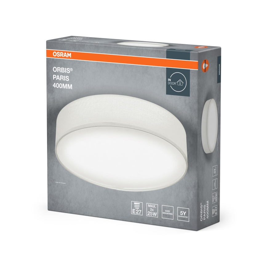 Osram - Plafonska svetiljka ORBIS PARIS 2xE27/25W/230V pr. 40 cm bela