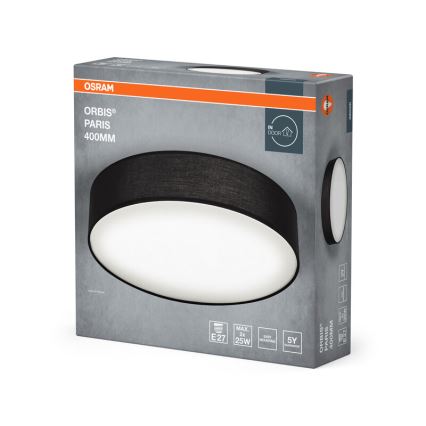 Osram - Plafonsko svetlo ORBIS PARIS 2xE27/25W/230V, prečnik 40 cm, crno