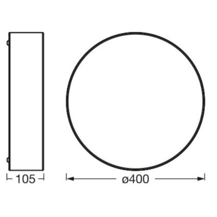 Osram - Plafonsko svetlo ORBIS PARIS 2xE27/25W/230V, prečnik 40 cm, crno