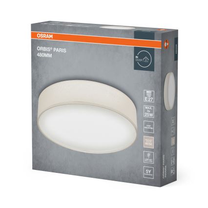 Osram - stropna svetiljka ORBIS PARIS 3xE27/25W/230V, prečnika 48 cm, krem boje