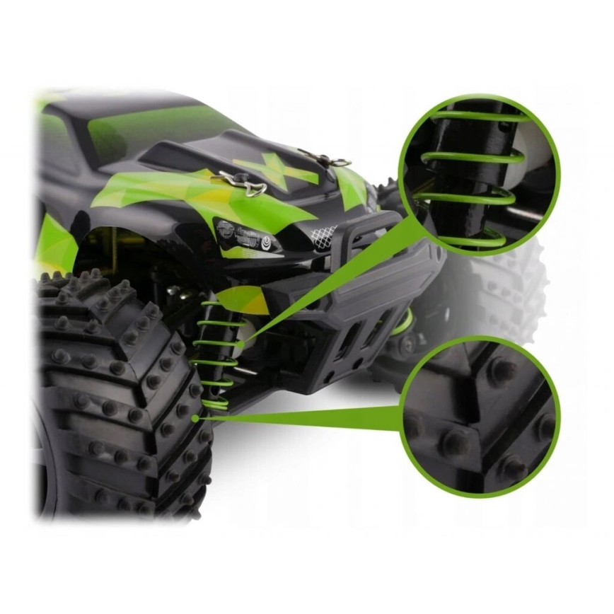 Overmax - RC automobil na daljinsko upravljanje X-MONSTER 3.0 1700 mAh crna/zelena