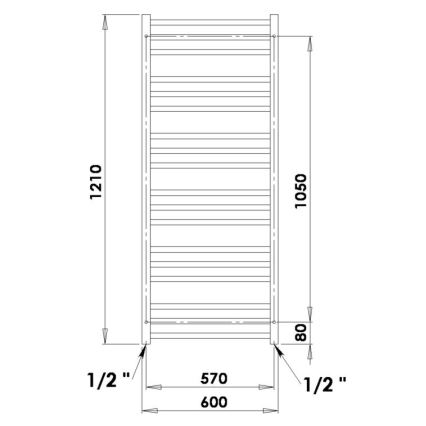P.M.H. AV4B - Peškirni radijator za kupatilo AVENTO 567W 121 cm crna