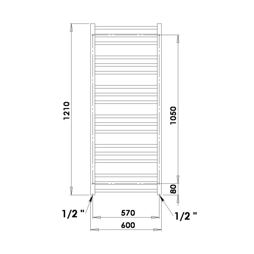 P.M.H. AV4B - Peškirni radijator za kupatilo AVENTO 567W 121 cm crna
