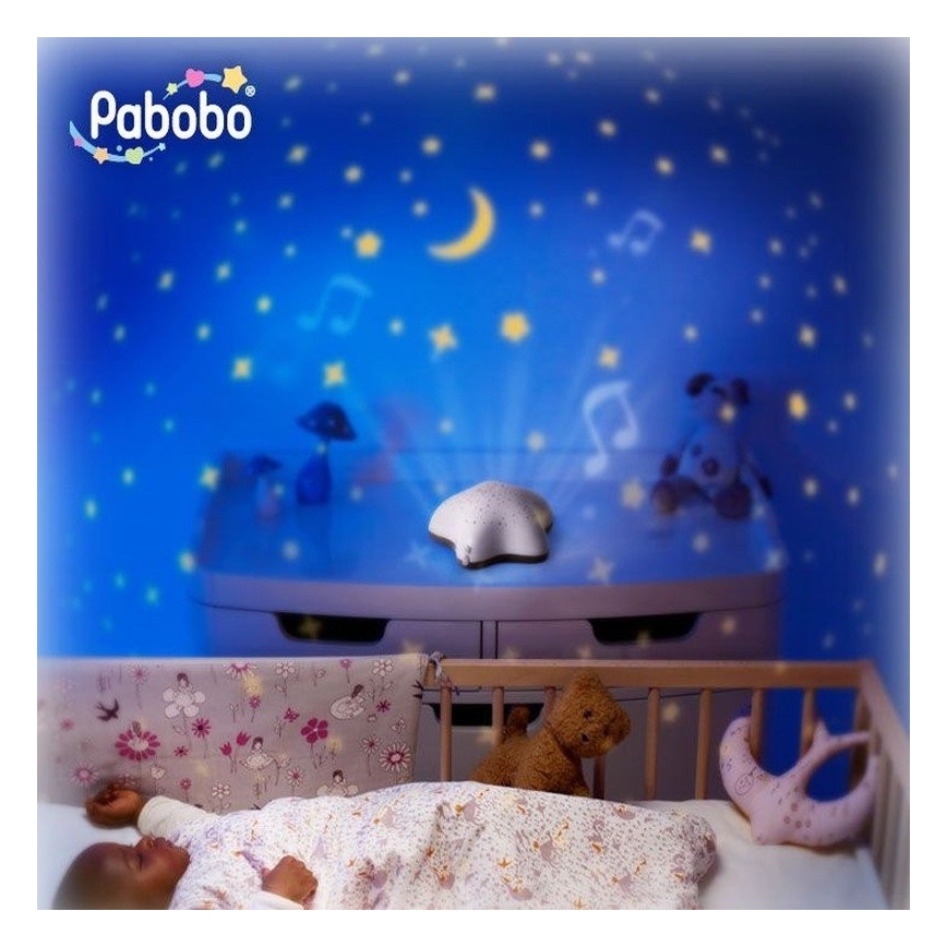 PABOBO - Projektor sa melodijom STAR 3xAA bež