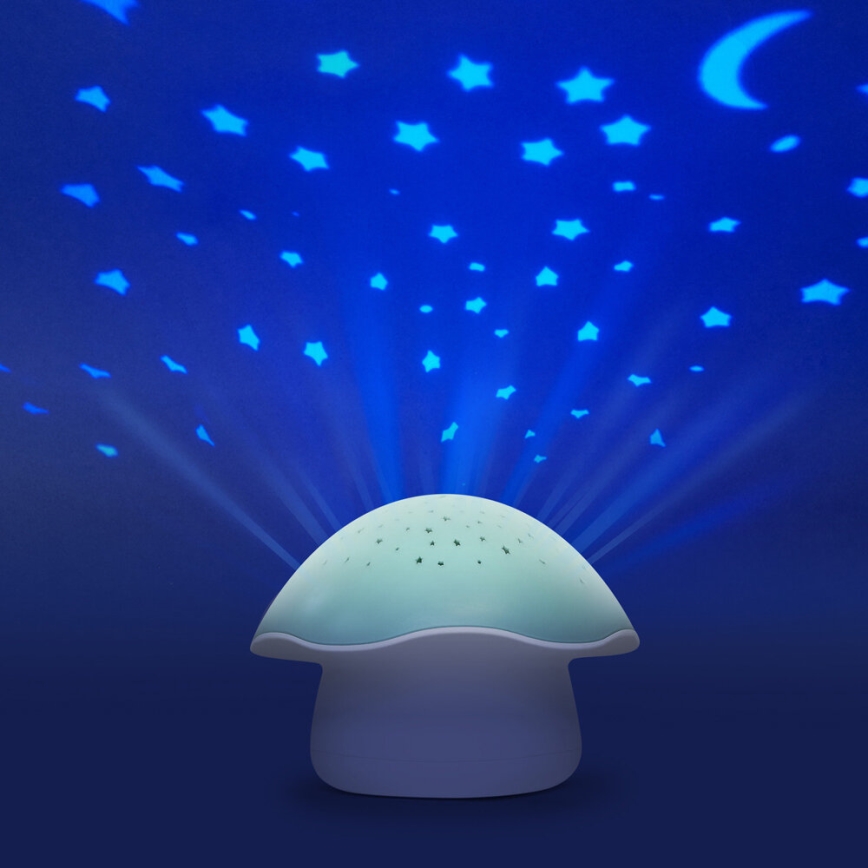 PABOBO - Projektor sa melodijom STAR MUSHROOM 3xAA plava