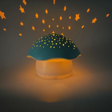 PABOBO - Projektor sa melodijom STAR MUSHROOM 3xAA plava