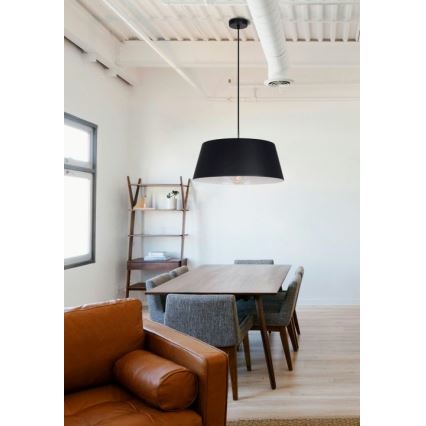 Luster na sajli FIONA 1xE27/60W/230V ø 48 cm crno