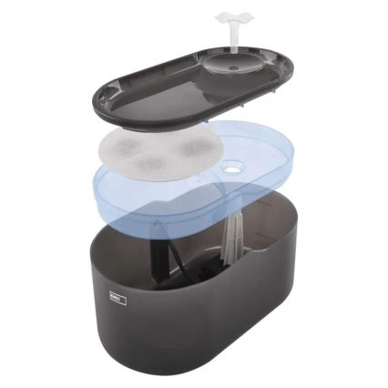 Pametna fontana za kućne ljubimce 2,6 l/5V sivo Wi-Fi