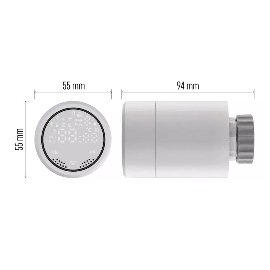 Pametna termostatska glava sa LCD ekranom GoSmart M30x1,5 2xAA/1,5V Tuya