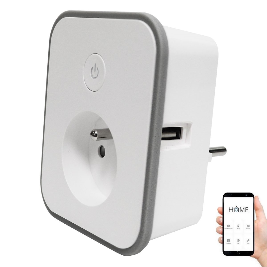 Pametna utičnica sa merenjem potrošnje 3680W/230V + 2xUSB/12W/5V Wi-Fi