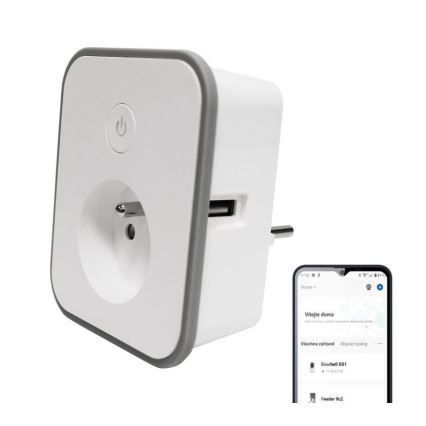 Pametna utičnica sa merenjem potrošnje 3680W/230V + 2xUSB/12W/5V Wi-Fi