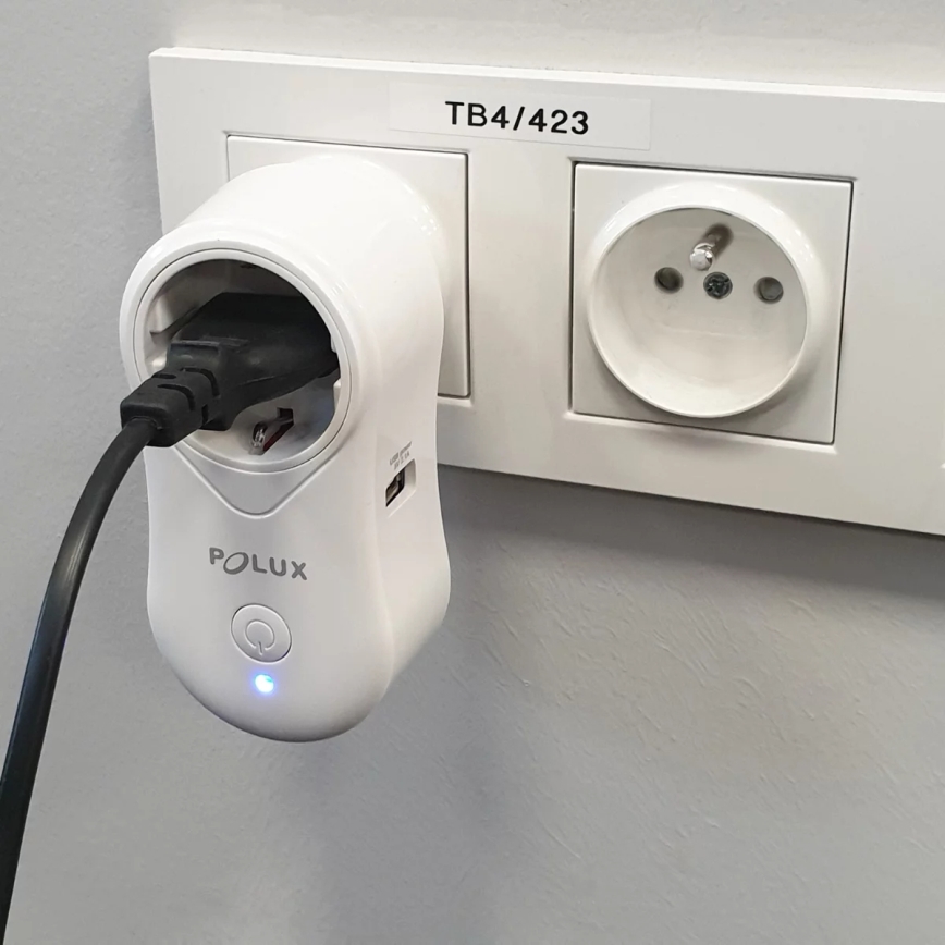 Pametna utičnica SMART 3400W/230V Wi-Fi Tuya + USB SCHUKO