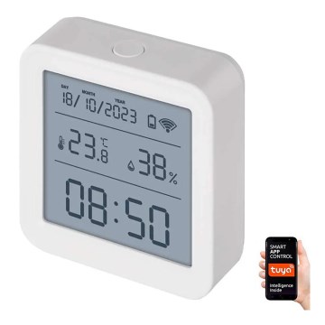 Pametni digitalni termometar GoSmart 3xAAA Tuya bela