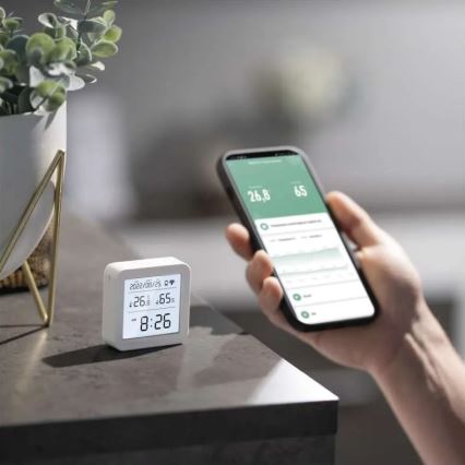 Pametni digitalni termometar GoSmart 3xAAA Tuya bela
